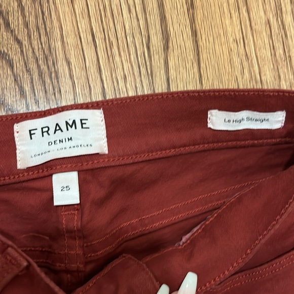 Frame Denim Women's Red Jeans “le high straight” - Picture 4 of 10